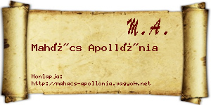 Mahács Apollónia névjegykártya